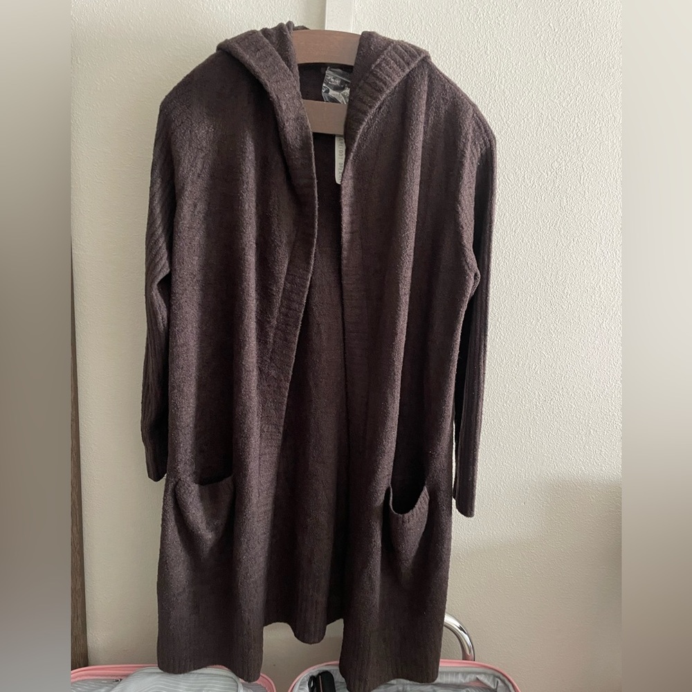 NWT BAREFOOT DREAMS HOODED CARDIGAN ESPRESSO